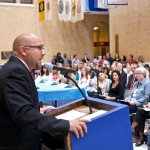 (Courtesy Photo) Local state Rep. Jeffrey Sánchez speaks to the audience at a Nov. 15 State House forum about teaching children healthy lifestyles, presented by Partners HealthCare and Words Can Work.