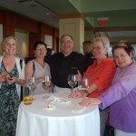 (Courtesy Photo) JP resident Gerard O’Connor (center) is congratulated by fellow JP-ers (from left) Liz O’Connor, Maria Maffei, Silja Kallembath and Beatriz Zabater after winning the “Iron Chef” competition at the University of Massachusetts Club downtown with his spicy tuna sliders. The fund-raiser event will result in a donation made in Gerard O’Connor’s name to the Boston Latin School Foundation.