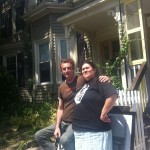 (Gazette Photo by Rebeca Oliveira) Ken Tilton and City Life/Vida Urbana activist Maria Christina Blanco in front of Tilton’s Weld Avenue house during the June 1 eviction.