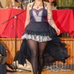 Laa Ceredona models a dress by Julie Ann Cahill.