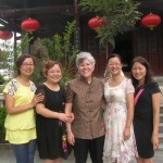 (Photo Courtesy Sue Shenkman) Sue Shenkman, center, with Chinese teachers of English in China.