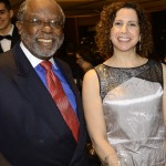 (Photo by Roger Farrington) (from left) JP resident Ted Landsmark, president of Boston Architectural College, and Brighton resident Rhoda Bernard enjoy the Boston Conservatory’s “Reaching for the Stars” gala March 16 at the State Room downtown.