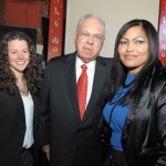 (Photo Courtesy Mayor’s Office) Mayor Thomas Menino (center) joins Egleston Square Main Street Executive Director Betsy Cowan and Rosan Rivera of Egleston Square’s Latino Beauty Salon at roundtable for women entrepreneurs at JP’s Bella Luna Restaurant. U.S. Sen. Elizabeth Warren also joined the event, which looked at how potential cuts in federal Community Development Block Grants could hurt women-owned businesses.