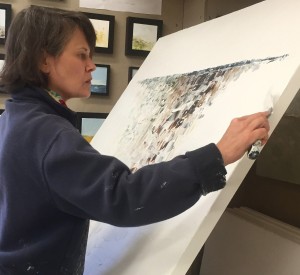 Jamaica Plain artist Ruth LaGue (pictured) was recently accepted as an exhibitor at the Boston Film Gala, which took place Aug. 19 and 20 at POP Allston. Her “True North” acrylic landscape was featured at the exhibit. For more information about LaGue, visit laguewax.com. Courtesy Photo